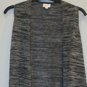 Lularoe Joy Sweater Vest Small Gray/Black NWT